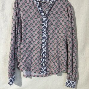 Boden Pink and Blue Patterned Blouse